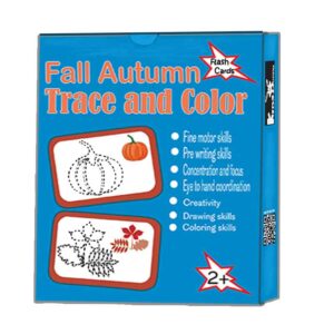 fall autumn coloring flashcards