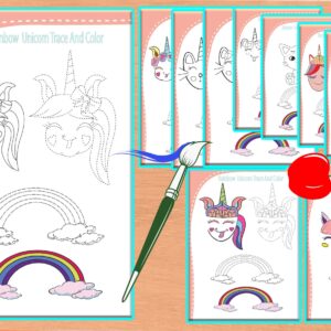 Unicorn rainbow color and trace