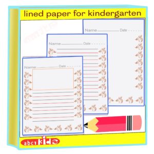 Lined paper for kindergarten with squirrel border, handwriting lined paper, abc1kids