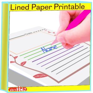 lined paper printable with flower border